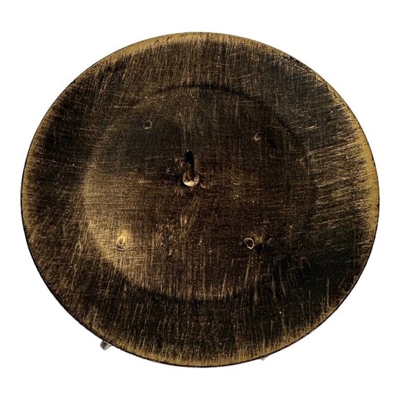 Distressed Black Gold Scroll Metal 11 inch Pillar Candle Holder A1 - Picture 6 of 8
